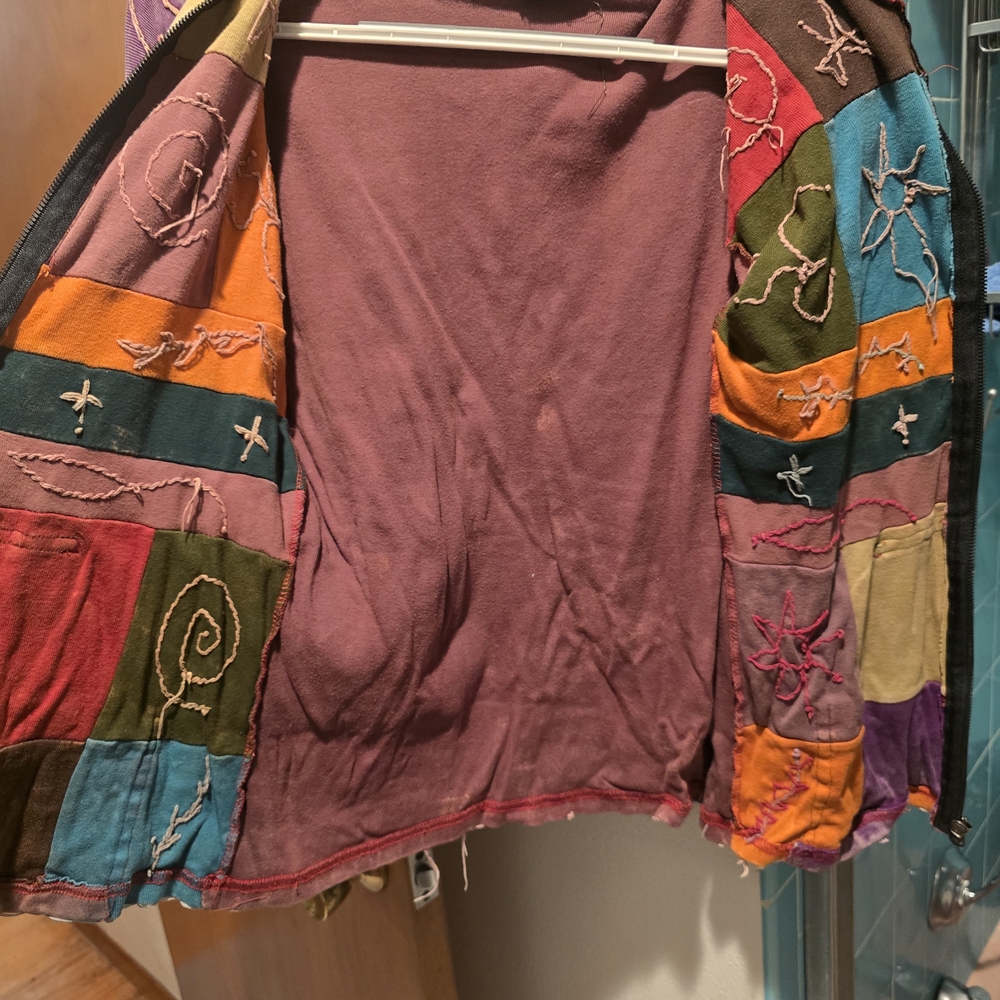 Rising International Multicolor Patchwork Hoodie - image 4